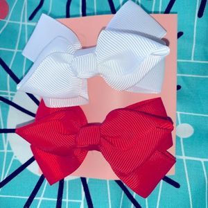 Holiday bows! Handmade with love red white